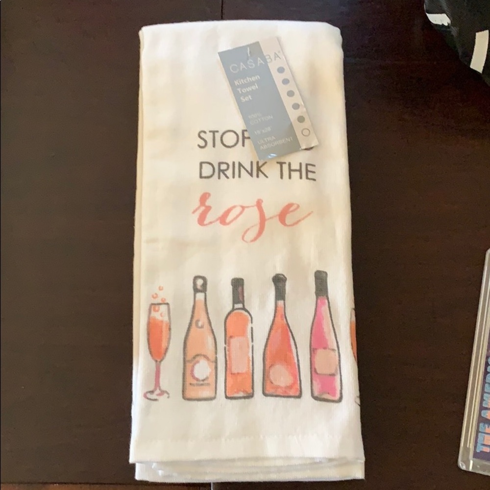 Stop and Drink the Rose Kitchen Towel Set of 2
